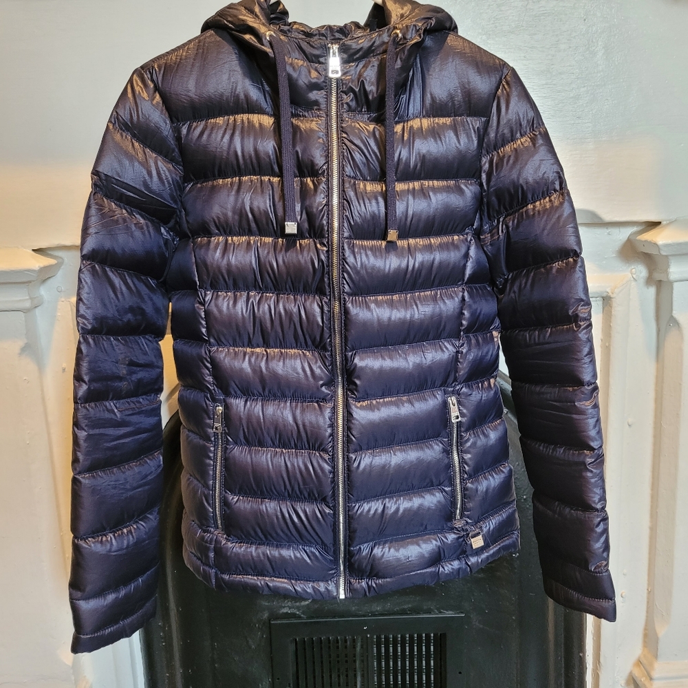 Andrew Marc womens down puffer jacket, Navy Blue, size small